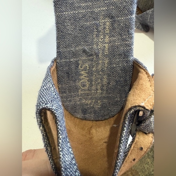 TOMS women’s wedge sandal chambray strap platform cork size 7.5 - Picture 5 of 6